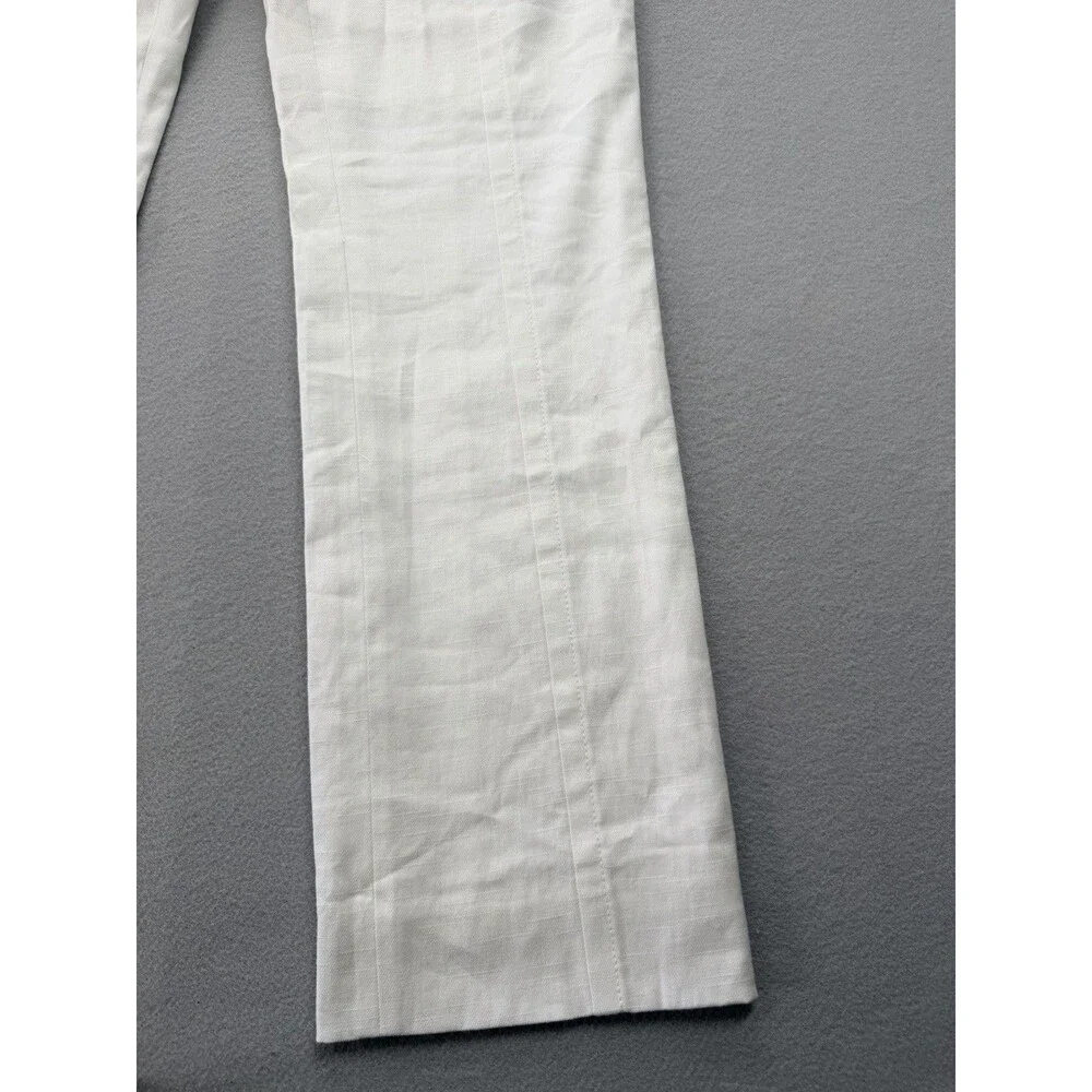 Diane Von Furstenberg Carissa Linen Blend White Bootcut Pants Women’s 8 NWT